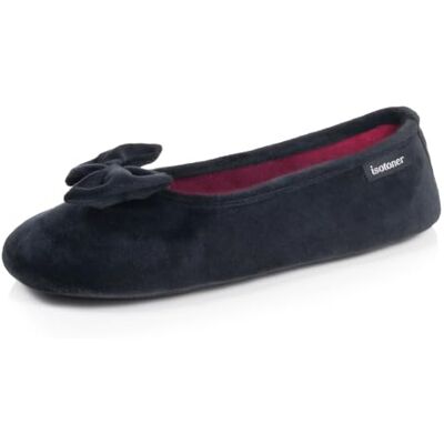 Isotoner Comfortabele ballerina's voor dames met traagschuim Microvelours pantoffels extra voering voor langdurig comfort en optimale grip in het dagelijks leven. 39/40 EU Isotoner Comfortabele ballerina's voor dames met traagschuim Microvelours pantoffels extra voering voor langdurig comfort en optimale grip in het dagelijks leven. 39/40 EU