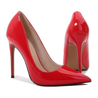 HIKKWXVN Gesloten hoge hakken pumps met puntige teen voor dames, 4,72 inch naaldhak trouwschoenen, grote maat bruidsmeisje schoenen, rood, 42 EU 42 EU HIKKWXVN Gesloten hoge hakken pumps met puntige teen voor dames, 4,72 inch naaldhak trouwschoenen, grote maat bruidsmeisje schoenen, rood, 42 EU 42 EU