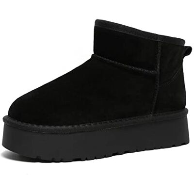 Earnmore HANILI Dames platform sneeuwlaarzen, Australische schapenvacht winterlaarzen, klassieke waterdichte laarzen, comfortabele winterlaarzen 36 EU Earnmore HANILI Dames platform sneeuwlaarzen, Australische schapenvacht winterlaarzen, klassieke waterdichte laarzen, comfortabele winterlaarzen 36 EU