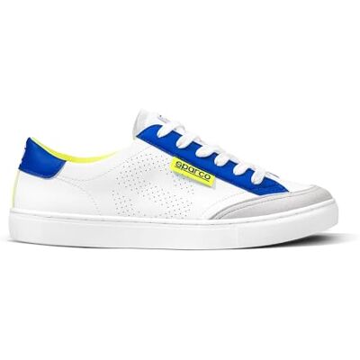 SPARCO S-time plat Oxford, uniseks, wit, lichtblauw, neongeel, 41 EU 41 EU SPARCO S-time plat Oxford, uniseks, wit, lichtblauw, neongeel, 41 EU 41 EU