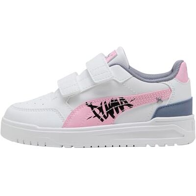 Puma Shuffle Downtown Lo Mid 90s V Ps Sneakers, uniseks, kinderen, Wit Roze Shimmer Zwart, 31 EU 31 EU Puma Shuffle Downtown Lo Mid 90s V Ps Sneakers, uniseks, kinderen, Wit Roze Shimmer Zwart, 31 EU 31 EU