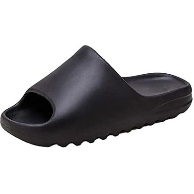 Earnmore Eogrokerr superzachte antislip-badkamerslippers met dikke zool voor binnen en buiten, zwart. 42 EU Earnmore Eogrokerr superzachte antislip-badkamerslippers met dikke zool voor binnen en buiten, zwart. 42 EU