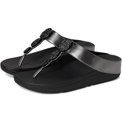 Fitflop Halo Bead-Circle Metallic Toe Post damessandalen, zwart tin 36 EU 36 EU Fitflop Halo Bead-Circle Metallic Toe Post damessandalen, zwart tin 36 EU 36 EU