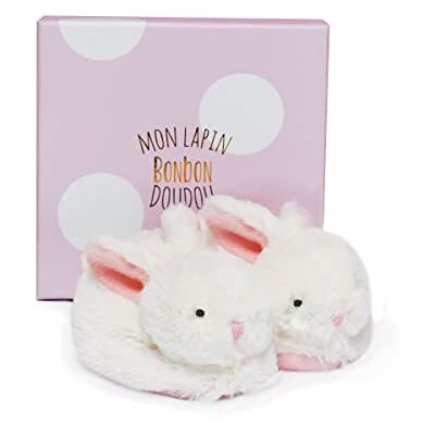 DOUDOU ET COMPAGNIE – PARIS – Doudou et Compagnie DC1308 Pantoffelset met rammelaar, haas snoep, geschenkdoos, roze, van 0 tot 6 maanden, zacht en warm, cadeau-idee voor geboorte en meisje DOUDOU ET COMPAGNIE – PARIS – Doudou et Compagnie DC1308 Pantoffelset met rammelaar, haas snoep, geschenkdoos, roze, van 0 tot 6 maanden, zacht en warm, cadeau-idee voor geboorte en meisje