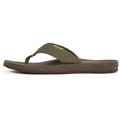 Tommy Hilfiger Molded Hilfiger Web Beach Sandal Tongs Heren, Khaki groen., 41 EU 41 EU Tommy Hilfiger Molded Hilfiger Web Beach Sandal Tongs Heren, Khaki groen., 41 EU 41 EU