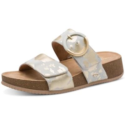 Tamaris Comfort, damesslippers met sleehak, multiverstelbaar, plateauzool, Lt Gold Cow, 36 EU 36 EU Tamaris Comfort, damesslippers met sleehak, multiverstelbaar, plateauzool, Lt Gold Cow, 36 EU 36 EU