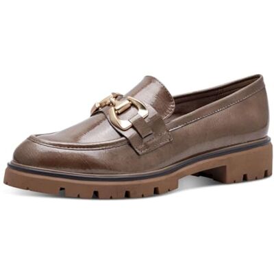 MARCO TOZZI Slipper 2-24700-43 mocassin voor dames, Taupe gelakt, 36 EU 36 EU MARCO TOZZI Slipper 2-24700-43 mocassin voor dames, Taupe gelakt, 36 EU 36 EU