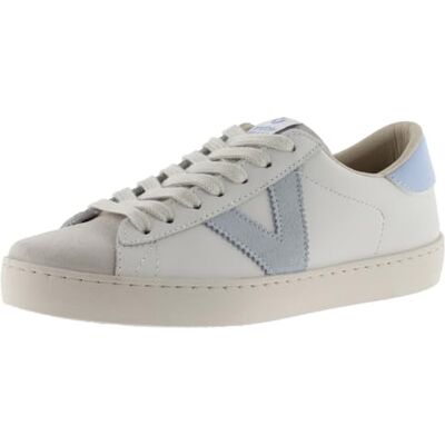 victoria 1126142-MEN Lage sneakers Berlijn leer met lederen neus dienblad voor heren, Lichtblauw, 38 EU 38 EU victoria 1126142-MEN Lage sneakers Berlijn leer met lederen neus dienblad voor heren, Lichtblauw, 38 EU 38 EU