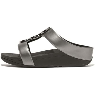 Fitflop Halo Bead-Circle Metallic H-Bar Slides ZWART maat 38 38 EU Fitflop Halo Bead-Circle Metallic H-Bar Slides ZWART maat 38 38 EU