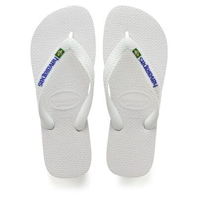 Havaianas Brasil Logo Teenslippers, uniseks, Wit 45/46 EU Havaianas Brasil Logo Teenslippers, uniseks, Wit 45/46 EU