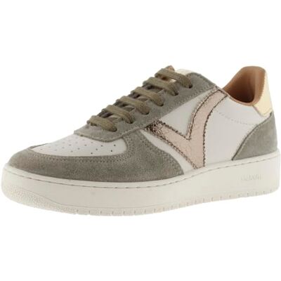 victoria Madrid 1258222 Lage sneakers met lederlook & metalen korststukken in contrast 1258222 voor dames, Khaki (stad), 40 EU 40 EU victoria Madrid 1258222 Lage sneakers met lederlook & metalen korststukken in contrast 1258222 voor dames, Khaki (stad), 40 EU 40 EU