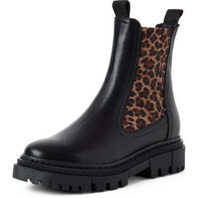 Tamaris Chelsea Chaussures à talon bloc pour femme Noir (noir/léopard) Taille 36 36 EU Tamaris Chelsea Chaussures à talon bloc pour femme Noir (noir/léopard) Taille 36 36 EU