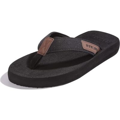 FITORY Comfortabele slippers voor heren, strand, zwembad, Schwarz. 46 EU FITORY Comfortabele slippers voor heren, strand, zwembad, Schwarz. 46 EU