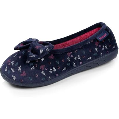 Isotoner Pantoffels, ballerina's, dames, microvelours, ergonomische zool, traagschuim, EU, Marinier, 36 EU 36 EU Isotoner Pantoffels, ballerina's, dames, microvelours, ergonomische zool, traagschuim, EU, Marinier, 36 EU 36 EU