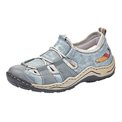 Rieker Lage damessneakers L0539 lage sneakers voor dames, blauw, 42 EU 42 EU Rieker Lage damessneakers L0539 lage sneakers voor dames, blauw, 42 EU 42 EU