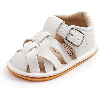 Sehfupoye Babyjongens en meisjes, zomersandalen, antislip, zachte zool, peuters, loopschoenen, pasgeborenen, PU-leer, casual sandalen, wit, 0-6 maanden smal 0-6 mois Étroit Sehfupoye Babyjongens en meisjes, zomersandalen, antislip, zachte zool, peuters, loopschoenen, pasgeborenen, PU-leer, casual sandalen, wit, 0-6 maanden smal 0-6 mois Étroit