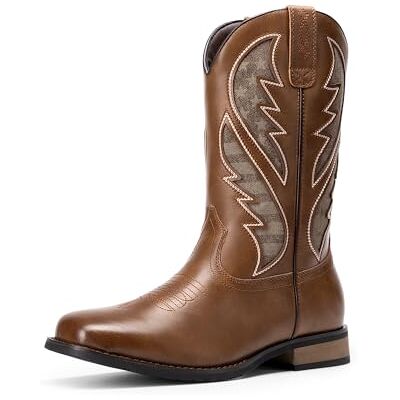 Bruno Marc Duurzame klassieke cowboylaarzen voor heren met chique geborduurde en duurzame modieuze korte westernlaarzen, Bruin, 43.5 EU 43.5 EU Bruno Marc Duurzame klassieke cowboylaarzen voor heren met chique geborduurde en duurzame modieuze korte westernlaarzen, Bruin, 43.5 EU 43.5 EU