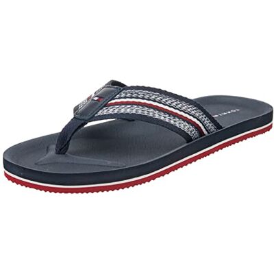 Tommy Hilfiger Comfort Corporate Beach Sandal Fm0fm04616 slippers voor heren, Woestijn hemelsblauw 40 EU Tommy Hilfiger Comfort Corporate Beach Sandal Fm0fm04616 slippers voor heren, Woestijn hemelsblauw 40 EU