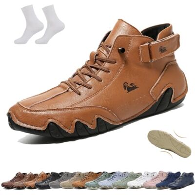 LOVEWLVNCL Hoge laarzen, slip-on, handgemaakt, voor dames en heren, Beck schoenen, waterdicht, antislip, licht, ademend, casual, blote voeten, Chukka laarzen voor wandelen, autorijden, Geel Bruin, 43 EU 43 EU LOVEWLVNCL Hoge laarzen, slip-on, handgemaakt, voor dames en heren, Beck schoenen, waterdicht, antislip, licht, ademend, casual, blote voeten, Chukka laarzen voor wandelen, autorijden, Geel Bruin, 43 EU 43 EU
