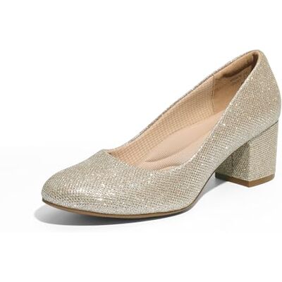 DREAM PAIRS Dames pumps met gesloten teen, goud, 37 EU 37 EU DREAM PAIRS Dames pumps met gesloten teen, goud, 37 EU 37 EU