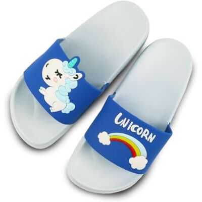 Kdemeng Kindersandalen, zomer, strand, pantoffels, meisjes, jongens, douche, antislip, zwembad, sliders, Blauwe pony 25.5/26.5 EU Kdemeng Kindersandalen, zomer, strand, pantoffels, meisjes, jongens, douche, antislip, zwembad, sliders, Blauwe pony 25.5/26.5 EU