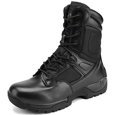 NORTIV 8 Militaire herenlaarzen met ritssluiting, tactische veiligheidslaarzen, outdoor-trekkingschoenen, zwart, 46 EU 46 EU NORTIV 8 Militaire herenlaarzen met ritssluiting, tactische veiligheidslaarzen, outdoor-trekkingschoenen, zwart, 46 EU 46 EU