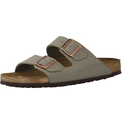 Birkenstock Arizona Sandalen voor volwassenen, uniseks, met open tenen, marineblauw, Stone Grijs 36 EU Smal Birkenstock Arizona Sandalen voor volwassenen, uniseks, met open tenen, marineblauw, Stone Grijs 36 EU Smal