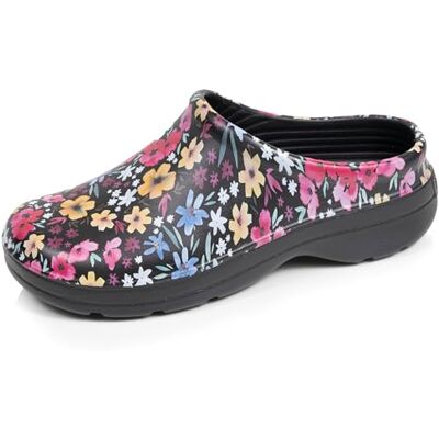 Isotoner Damesklompen voor tuinieren, comfortabel, duurzaam en licht, EU, zwarte plant, zwarte bloemen, 37 EU 37 EU Isotoner Damesklompen voor tuinieren, comfortabel, duurzaam en licht, EU, zwarte plant, zwarte bloemen, 37 EU 37 EU