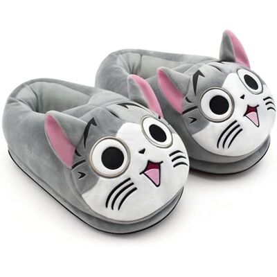 Dracarys Warme winter binnenschoen Cosy Soft Plush Funny Cartoon Kitty en Dragon Slippers voor volwassenen kinderen tieners warme huisslipper, grijs. 35/42 EU Dracarys Warme winter binnenschoen Cosy Soft Plush Funny Cartoon Kitty en Dragon Slippers voor volwassenen kinderen tieners warme huisslipper, grijs. 35/42 EU