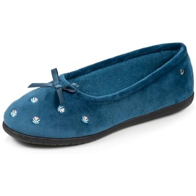 Isotoner Slippers voor dames, zacht, ultra comfortabel en licht, comfort technologie Everywear, EU,, Blauwe eendenbloemen, 37 EU 37 EU Isotoner Slippers voor dames, zacht, ultra comfortabel en licht, comfort technologie Everywear, EU,, Blauwe eendenbloemen, 37 EU 37 EU