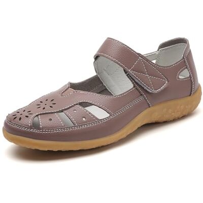 GHTRHSB Mary Jane Orthopedische mocassins voor dames, ademend, gesloten teen, zomer, casual, instappers, lage sleehak, Khaki (stad), 37 EU Large 37 EU Large GHTRHSB Mary Jane Orthopedische mocassins voor dames, ademend, gesloten teen, zomer, casual, instappers, lage sleehak, Khaki (stad), 37 EU Large 37 EU Large