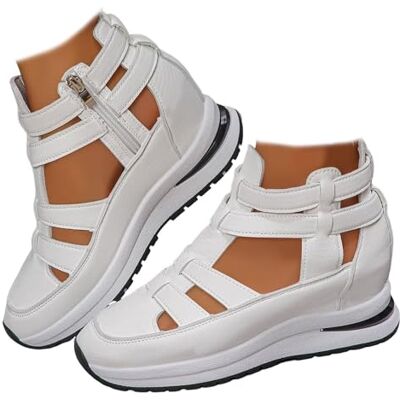 MAOAEAD Orthopedische sneakers voor dames, geperforeerde sleehakken, ademend, gesloten teen, ritssluiting aan de zijkant, Wit., 41.5 EU 41.5 EU MAOAEAD Orthopedische sneakers voor dames, geperforeerde sleehakken, ademend, gesloten teen, ritssluiting aan de zijkant, Wit., 41.5 EU 41.5 EU