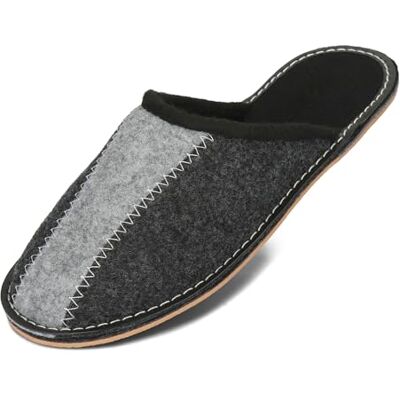 BeComfy Heren Vilten Slippers Rubberen Zool/Vilt Ultralicht Ademend Kies Gift Box Grijs 40-46, Grafiet Zwart 45 EU BeComfy Heren Vilten Slippers Rubberen Zool/Vilt Ultralicht Ademend Kies Gift Box Grijs 40-46, Grafiet Zwart 45 EU