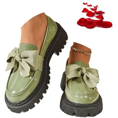 ZPLMIDE Comfortabele orthopedische mocassins voor dames met vlinderdas, comfortabele mocassins voor werk en kantoor, C groen, 35.5 EU 35.5 EU ZPLMIDE Comfortabele orthopedische mocassins voor dames met vlinderdas, comfortabele mocassins voor werk en kantoor, C groen, 35.5 EU 35.5 EU