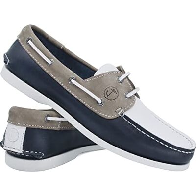 Seajure Trebaluger bootschoenen voor heren, nubuckleer, blauw, marineblauw/wit/camel, 44 EU 44 EU Seajure Trebaluger bootschoenen voor heren, nubuckleer, blauw, marineblauw/wit/camel, 44 EU 44 EU