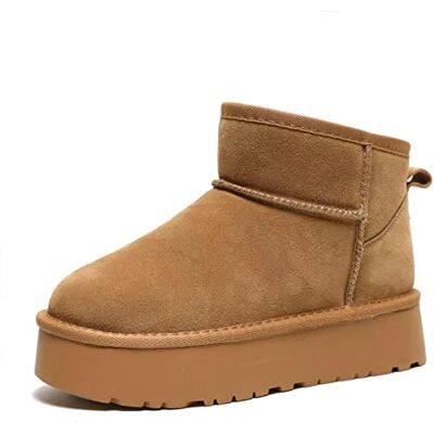 Earnmore HANILI Dames platform sneeuwlaarzen, Australische schapenvacht winterlaarzen, klassieke waterdichte laarzen, comfortabele winterlaarzen 36 EU Earnmore HANILI Dames platform sneeuwlaarzen, Australische schapenvacht winterlaarzen, klassieke waterdichte laarzen, comfortabele winterlaarzen 36 EU