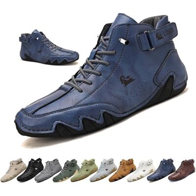 Overhil1s Handgemaakte suède hoge laarzen voor heren, casual slip-on waterdichte schoenen, antislip, comfortabel, licht, blotevoetenschoenen voor wandelen en autorijden 42 EU Overhil1s Handgemaakte suède hoge laarzen voor heren, casual slip-on waterdichte schoenen, antislip, comfortabel, licht, blotevoetenschoenen voor wandelen en autorijden 42 EU