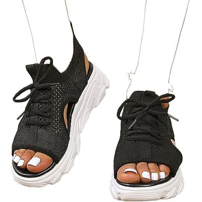 YChao Orthopedische damessandalen met sleehak, laag, ademend, voor buiten, mocassin, comfortabel, modieuze damessneakers, lage sneakers met veters, antislip, zwart, US9/EU41 US9/EU41 YChao Orthopedische damessandalen met sleehak, laag, ademend, voor buiten, mocassin, comfortabel, modieuze damessneakers, lage sneakers met veters, antislip, zwart, US9/EU41 US9/EU41