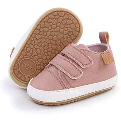 BABSMULY Kinderschoenen, antislip, PU, babyschoenen, babybedschoenen voor baby's, plat, roze, 12-18 mesi 12-18 maanden BABSMULY Kinderschoenen, antislip, PU, babyschoenen, babybedschoenen voor baby's, plat, roze, 12-18 mesi 12-18 maanden