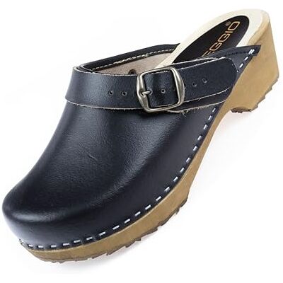 APREGGIO Houten klompen voor dames, stevige en comfortabele pantoffels, zwarte houten pantoffels, 41 EU 41 EU APREGGIO Houten klompen voor dames, stevige en comfortabele pantoffels, zwarte houten pantoffels, 41 EU 41 EU