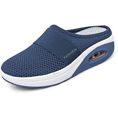 YisiNP Orthopedische damespantoffels met luchtkussen en ademend mesh, voor ontspanning, Blauw 36 EU YisiNP Orthopedische damespantoffels met luchtkussen en ademend mesh, voor ontspanning, Blauw 36 EU