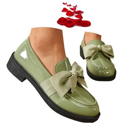 ZPLMIDE Comfortabele orthopedische mocassins voor dames met vlinderdas, comfortabele mocassins voor werk en kantoor, Groen, 38 EU 38 EU ZPLMIDE Comfortabele orthopedische mocassins voor dames met vlinderdas, comfortabele mocassins voor werk en kantoor, Groen, 38 EU 38 EU