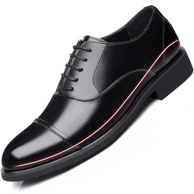DAO-UPPSE Herenschoenen, 6 cm verhoogde lederen Oxfords, formele zakelijke schoenen met versterkte teen en onzichtbare verhoging, Zwart, 41 EU 41 EU DAO-UPPSE Herenschoenen, 6 cm verhoogde lederen Oxfords, formele zakelijke schoenen met versterkte teen en onzichtbare verhoging, Zwart, 41 EU 41 EU