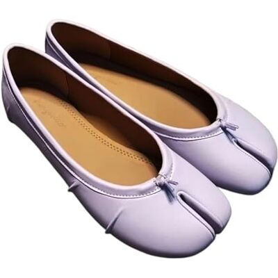 DUEXIOLY Tabi Chaussures Bout Fendu Femmes Ballerines Mode Tabi Chaussures décontracté sans Lacet Mocassins Dames en Cuir plissé pour la Femme, Mauve, 38 EU 38 EU DUEXIOLY Tabi Chaussures Bout Fendu Femmes Ballerines Mode Tabi Chaussures décontracté sans Lacet Mocassins Dames en Cuir plissé pour la Femme, Mauve, 38 EU 38 EU