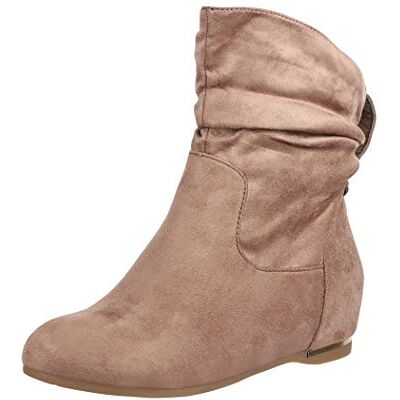 Elara Chunkyrayan Enkellaarzen voor dames met sleehak, Kaki Nizza 38 EU Elara Chunkyrayan Enkellaarzen voor dames met sleehak, Kaki Nizza 38 EU