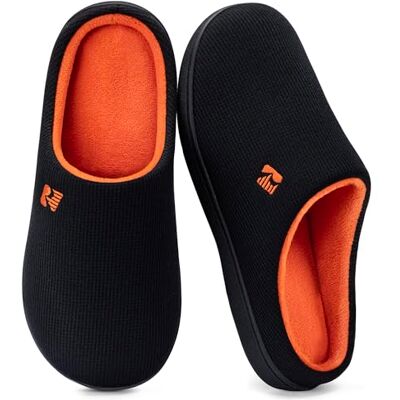 RockDove originele tweekleurige herenpantoffels met traagschuim, Zwart/Oranje 44/45 EU RockDove originele tweekleurige herenpantoffels met traagschuim, Zwart/Oranje 44/45 EU
