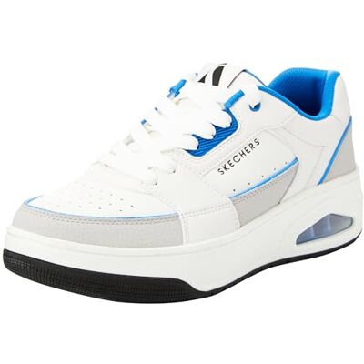 Skechers Uno Court BasketHomme, White And Grey Leather Duraleather Blue M, 45 EU 45 EU Skechers Uno Court BasketHomme, White And Grey Leather Duraleather Blue M, 45 EU 45 EU