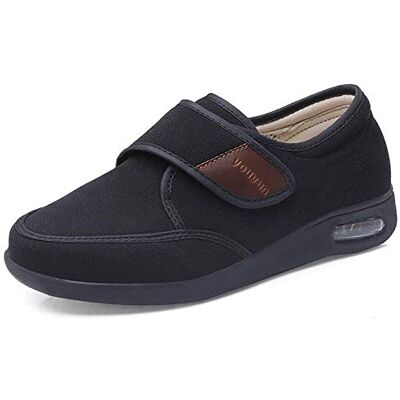 Nwarmsouth Brede schoen voor artritis-pantoffels, diabetici-schoenen met brede voet, verstelbare schoenen voor senioren, pantoffels, met eenvoudige en brede sluiting, zwart. 44 EU Nwarmsouth Brede schoen voor artritis-pantoffels, diabetici-schoenen met brede voet, verstelbare schoenen voor senioren, pantoffels, met eenvoudige en brede sluiting, zwart. 44 EU