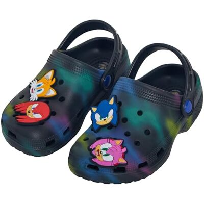 Sonic The Hedgehog Klompen met bedels voor jongens en meisjes, zomersandalen voor kinderen met enkelriem, strandschoenen, meerkleurig, 29 EU 29 EU Sonic The Hedgehog Klompen met bedels voor jongens en meisjes, zomersandalen voor kinderen met enkelriem, strandschoenen, meerkleurig, 29 EU 29 EU