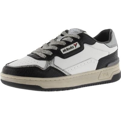 victoria 1985 Lage sneakers C80 leer & metalen onderdelen & retro logo 8800127 voor dames, Zwart, 40 EU 40 EU victoria 1985 Lage sneakers C80 leer & metalen onderdelen & retro logo 8800127 voor dames, Zwart, 40 EU 40 EU
